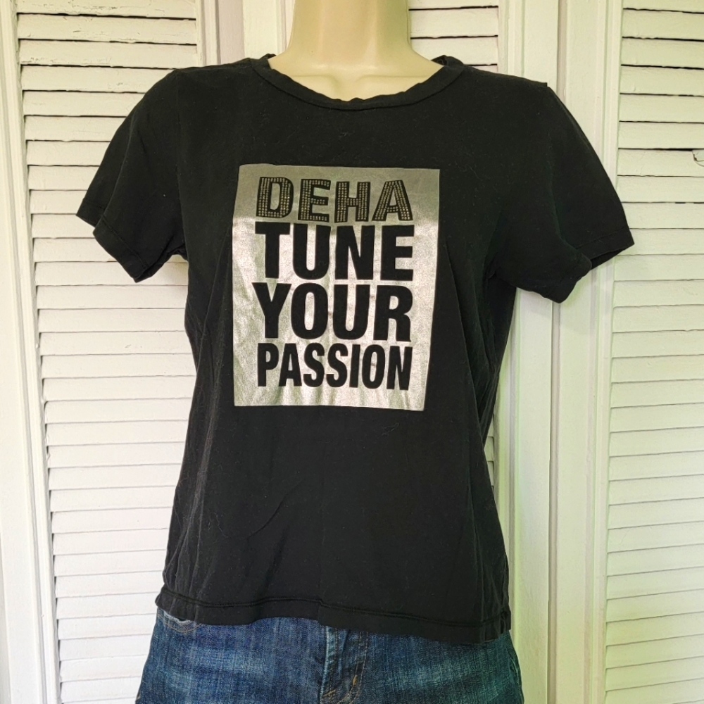 DEHA rhinestoned womens black top size xsmall